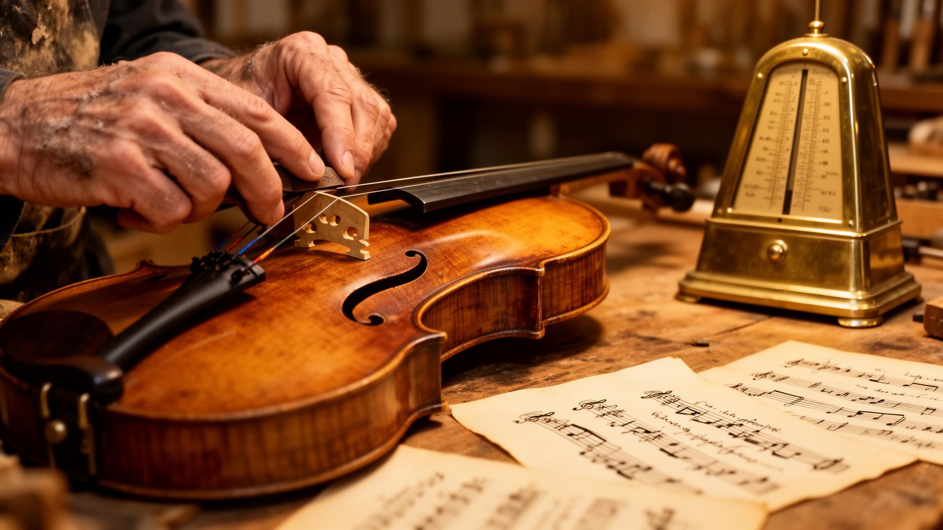 Partitura musicale su leggio in legno pregiato